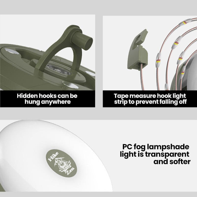 HikeZen™ bærbar 4-i-1 vandtæt LED-lampe med udtrækkeligt lys